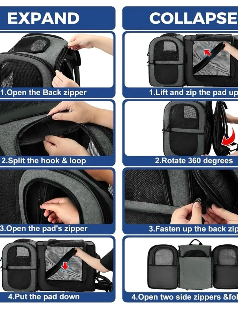 Apollo Walker Pet Carrier Backpack for Large/Small Cats and Dogs, Puppies